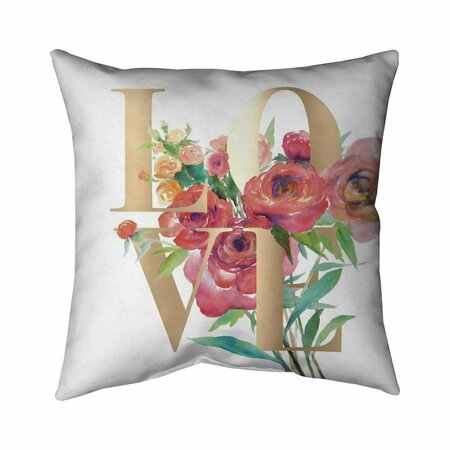 FONDO 20 x 20 in. Love Gold-Double Sided Print Indoor Pillow FO2792887